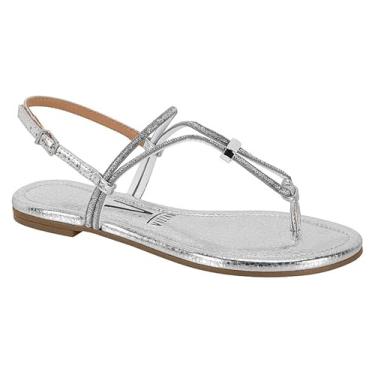 Imagem de Vizzano, SANDÁLIA RASTEIRA FEMININA VIZZANO 6371.195 STRASS METALIZADA Cor:Prata;Tamanho:39