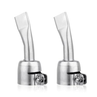 Imagem de SWIGRANCE Bocais de soldagem a ar quente 20 mm de largura da boca, 2 peças/conjunto, bocal de ponta de soldagem plana estreita de aço inoxidável para pistola de calor de soldador de plástico de ar