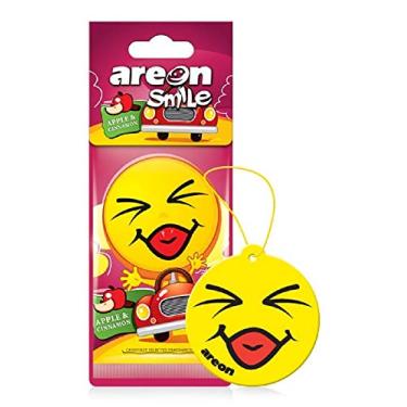 Imagem de AREON ASD24 Funny Car Air freshener Emoji Hanging Apple and Cinnamon Scent, Best Car Odor Eliminator, Odd Gifts, Paper Hanging Ornaments, Long Lasting Scent for Car or Home -12 Pack