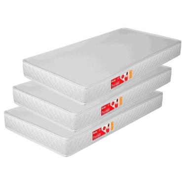 Imagem de Kit 3 Colchões Liso Para Berço 130x70x10 Cm D18 Branco
