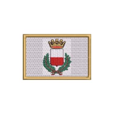Imagem de BC0238-001 Bandeira Lucca Itália Patch Bordado 7,5×5,0cm (D-Arquivo Matriz para bordar.)