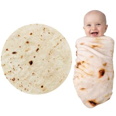 Imagem de Jorbest Cobertor de bebê Burritos Tortilla, cobertor de taco, de flanela macia, 285 g/m², presentes engraçados para chuveiro, meninos e meninas, recém-nascidos de 0 a 3 6 9 meses (amarelo, 91 cm)