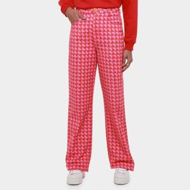 Imagem de Calça de Sarja Colcci Juliette Feminina, Rosa, Vermelho, 38