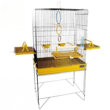 Imagem de VIVEIRO GAIOLA CALOPSITA PASSÁROS AVES TRIPLEX(CONFORT BK-AMARELO)