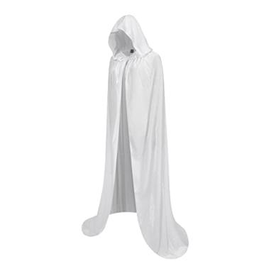 Imagem de Regenboog 23.5inch White Velvet Cape with Hood,Kids White Cloak,Short Velvet Cape Women,Christmas Halloween Costumes,Masquerade,witch Cape,Wizard Cape Adult,60cm