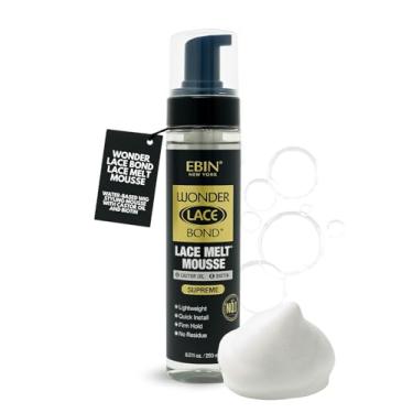 Imagem de EBIN NEW YORK Mousse Wonder Lace Bond Melt 8,5 Oz/250 Ml - Fixação Extremamente Firme (Suprema), Biotina + Óleo De Rícino, Sem Resíduos, Fórmula Longa Duração Com Bordas Protetoras, Proporciona Apar