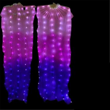 Imagem de Dança Do Ventre Led Fan Acessórios Fãs De Seda Mulheres Led Luz Dança Do Ventre Véu Desempenho Adereços Trajes, Belly DanceLED Fan9, XL -230x90cm