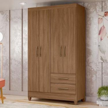 Imagem de Guarda Roupa Solteiro 4 Portas 2 Gavetas Chile Moval, Carvalho