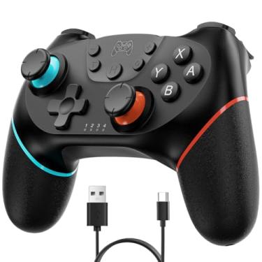Imagem de Controle Pro Wireless para Switch/Lite/OLED - Bluetooth, 6 Eixos, Turbo, Vibração, Motion, Despertar, Captura, PC/Android, Bateria Recarregável,Joystick Confortável- Preto