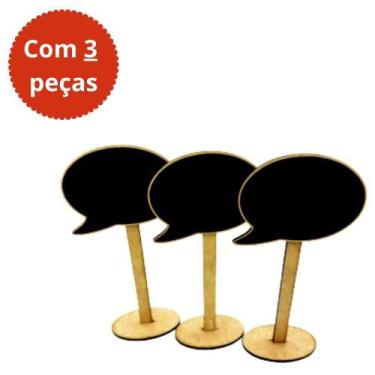 Imagem de Lousas Decorativas Quadro Negro C/3 Peças + Giz Branco - Fox Color