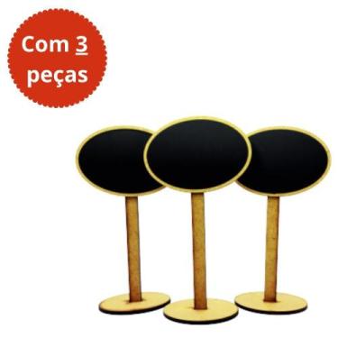 Imagem de Lousas Decorativas Quadro Negro C/3 Peças + Giz Branco - Fox Color