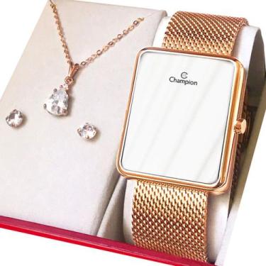 Imagem de Relógio Feminino Champion Rose Prova Dágua 1 Ano De Garantia