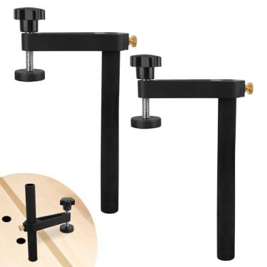 Imagem de Braçadeira de banco para cães de 2 peças, braçadeira ajustável de aço inoxidável de 19 mm (3/4 pol.) para bancos de trabalho em madeira