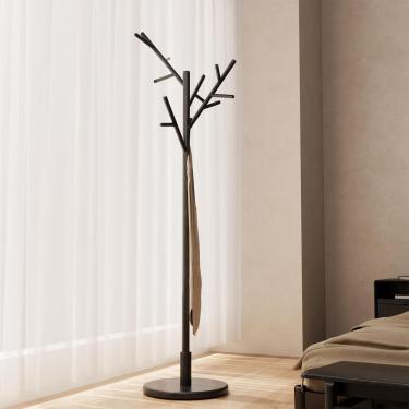 Imagem de Cabide Muwuele Freestanding Solid Wood 12 ganchos pretos