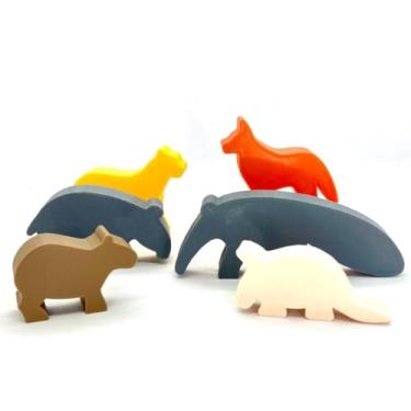 Imagem de Animais Brasileiros, Miniaturas de Animais da Fauna Brasileira, 6 Peças, Brinquedo Educativo, Colorido, PLA Biodegradável, Pronto para Uso, +2 Anos, Sisper Store, SisperDesign