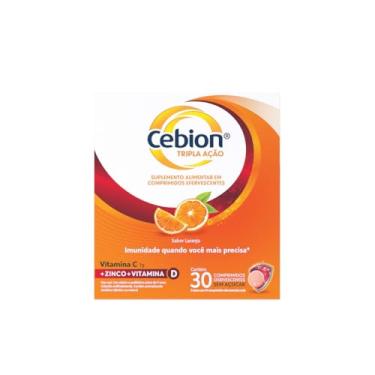 Imagem de Cebion Vitamina C com Vitamina D e Zinco Efervescente 30 Comprimidos Sabor Laranja