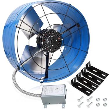 Imagem de Criditpid Ventilador de sótão de ventilação de montagem em frontão de 40,6 cm, ventilador de exaustão com termostato ajustável para empena, casa, galpão, garagem, prédio portátil, 4A, 1050RPM, 1945CFM