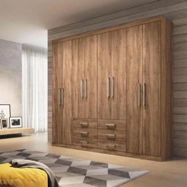 Imagem de Guarda roupa casal havana master 8p 6g jatoba - Santos Andirá
