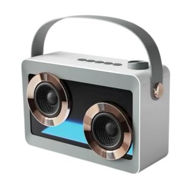 Imagem de Caixa de Som Portátil Bluetooth 40W RMS, 2 Microfones Karaokê, Bateria 8000mAh, LED Decorativo (Prata)