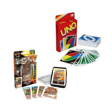 Imagem de Kit Jogo de Cartas Infantil Uno Clássico Original Mattel Super Trunfo 