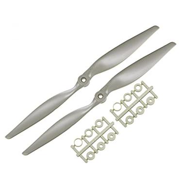 Imagem de uxcell RC Propellers CW 13x6.5 Inch 2-Vane for Airplane Nylon Gray 2Pcs with Adapter Rings