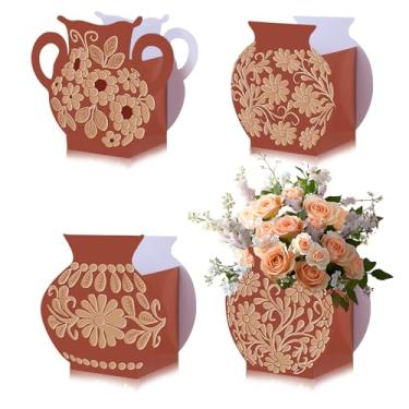 Imagem de Jingmore 12 Pcs Platos De Barro Mexicanos Cielito Lindo Party Decoration Flower Vase Centerpiece Party Favors Mexican Paper Gift Boxes Terracotta Clay Pottery Cinco De Mayo Decoration for Tables