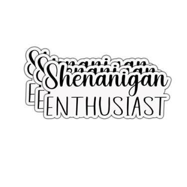 Imagem de (3 peças) Adesivo Enthusiast Shenanigan Engraçado Citações Sarcásticas Frases Inspiradoras Decalque Vinil Adesivos de Presente para Tumbler Laptop Kindle Garrafas de Água Tablet Livros Telefone