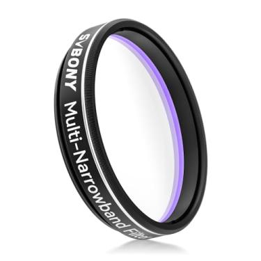 Imagem de SVBONY Filtro de telescópio SV240 de 3,15 cm, filtro de banda estreita, reduz a poluição luminosa e aumenta o contraste, filtro universal Ha OIII H-Beta para fotografia de cidade e nebulosa de galáxia