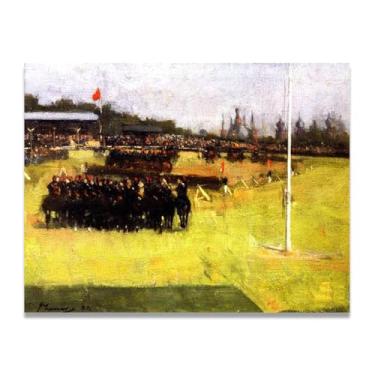 Imagem de Arte em tela de retrato realista e cena de guerra de John Lavery Musical Ride Of The Hussars – Decoração de parede irlandesa atemporal para casa 20 x 26 cm Un Framed