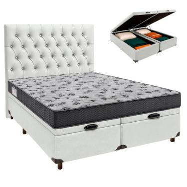 Imagem de Cama + Bau Blindado e Colchão Ortobom D33 Casal - Iso100 + Cabeceira