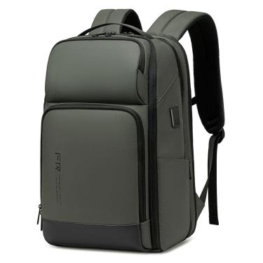 Imagem de Mochila de viagem FENRUIEN Green de 17 polegadas com porta USB resistente à água