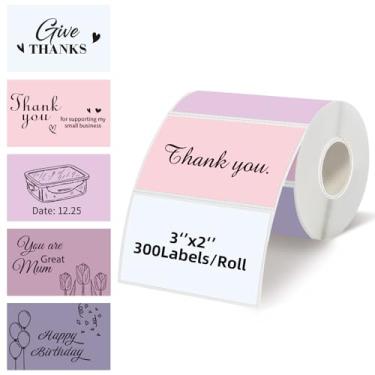 Imagem de Starboling Etiquetas térmicas de 7,6 cm x 5 cm, adesivo autoadesivo retangular para impressora térmica, para preço, código de barras, correspondência, nome (gradiente rosa)