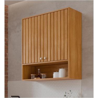 Imagem de Armário Aéreo Cozinha Divina 80cm 2 Portas com Nichos 100% MDF Cinamomo MGM Moveis