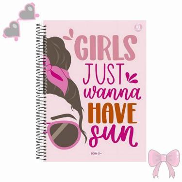 Imagem de Caderno universitário feminino espiral 80 folhas Bom D+ - Animativa