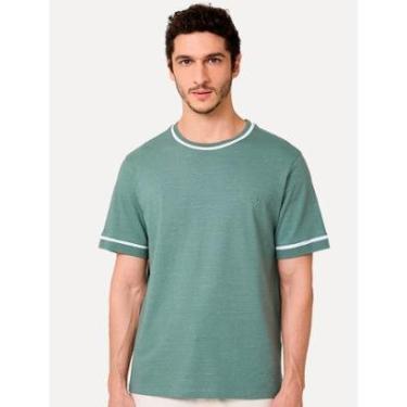 Imagem de Camiseta Dudalina Masculina Flame Bicolor Verde Médio-Masculino