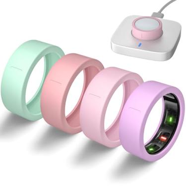 Imagem de BandRain Capas ultrafinas compatíveis com Oura Ring Gen 4/Oura Gen 3, capa protetora de silicone elástico antiarranhões, acessórios para anel ultraumano air mulheres e homens, pacote com 4