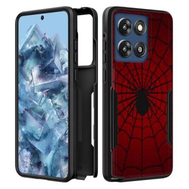 Imagem de Plakill Capa feminina para Moto G Stylus 5G 2025 - Capa de telefone fofa para meninas e meninos, design estético kawaii, vermelha, resistente, proteção à prova de choque, grau militar para Motorola