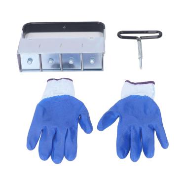 Imagem de Bloqueador de solo 4 x 2in Manual Quad Block Maker Mini Mão de Mão de Mão para Sementes Criados Construção Durável de Aço Galvanizado Com confortável alça ergonômica perfeita para