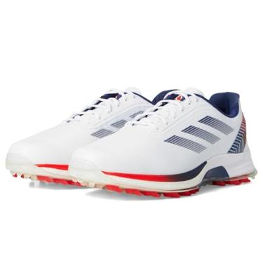 Imagem de adidas Tênis de golfe masculino Adizero Zg Ryder Spikeless Golf, Calçado branco/azul escuro/vermelho, 42