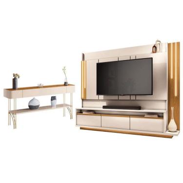 Imagem de Estante Home Theater Montane E Aparador Vivant Off White Cinamomo - Hb Móveis