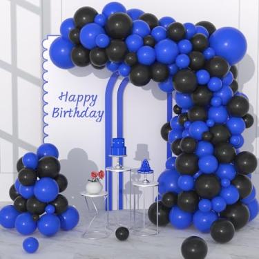 Imagem de Black Blue Balloon Garland Arch Kit - 122PCS DIY Royal Blue Black Balloons for Boy Birthday Video Game Anniversary Outer Space Spider Boy Superhero Bat Theme 2023 Graduation Party Decoration