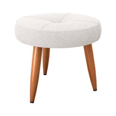 Imagem de Puff Baixo Decorativo Para Descanço Havana Matrix Boucle Bege