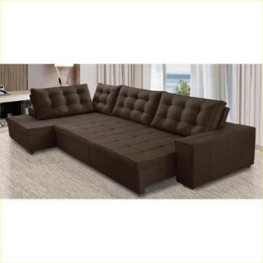 Imagem de Sofá de Canto Retrátil e Reclinável com Molas 3,40x2,00 Esq Julia Sued