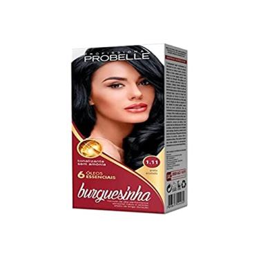 Imagem de Kit Coloração Tonalizante Sem Amônia Burguesinha 1.11 Preto Azulado 50g