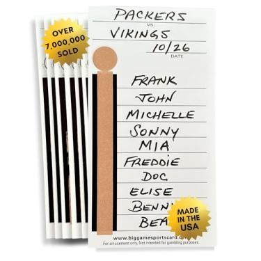 Imagem de 10 Line Football Sports Strip Cards - 50 Cards with Different Number Sequences - Made in The USA - Over 6,500,000 Cards Sold - for Basketball, Baseball, Ice Hockey, Soccer, Volleyball & Rugby Games