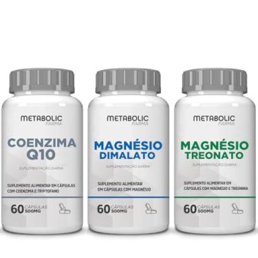 Imagem de Magnesio Treonato + Dimalato + Coenzima Q10 500Mg 180 Cápsulas - Metabolic Farma