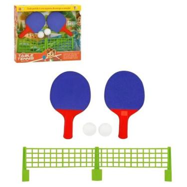 Imagem de Kit Tênis De Mesa Infantil Com Rede E Raquetes Ping Pong Dia Crianças 