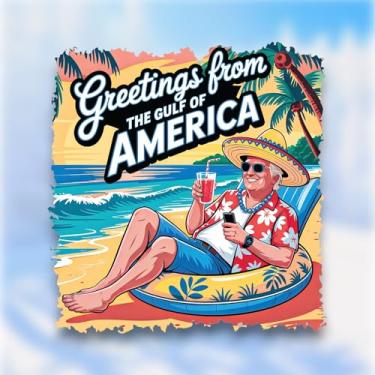 Imagem de Pacote Gulf of America (2 peças - 7,6 cm) - Adesivo político engraçado com design de chapéu tropical, Let's Go Brandon, cooler, decalques de capacete de motocicleta, decalque do Justiceiro, capacete