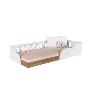 Imagem de Cama Montessoriana Infantil Solteiro com Proteção Lateral Cm6080 190x80cm Branco - Art In Móveis