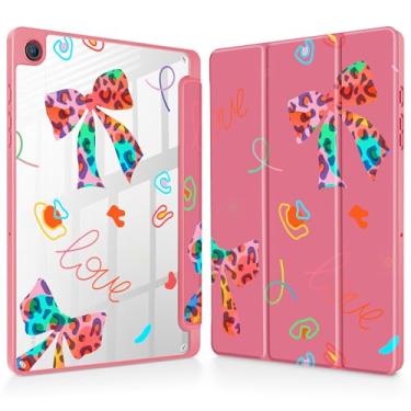 Imagem de Mektron Capa para Samsung Galaxy Tab A9+/A9 Plus 11 polegadas modelo 2024 (SM-X210/X216/X218) com suporte para caneta S, capa fina transparente + suporte de três dobras + despertar/hibernar